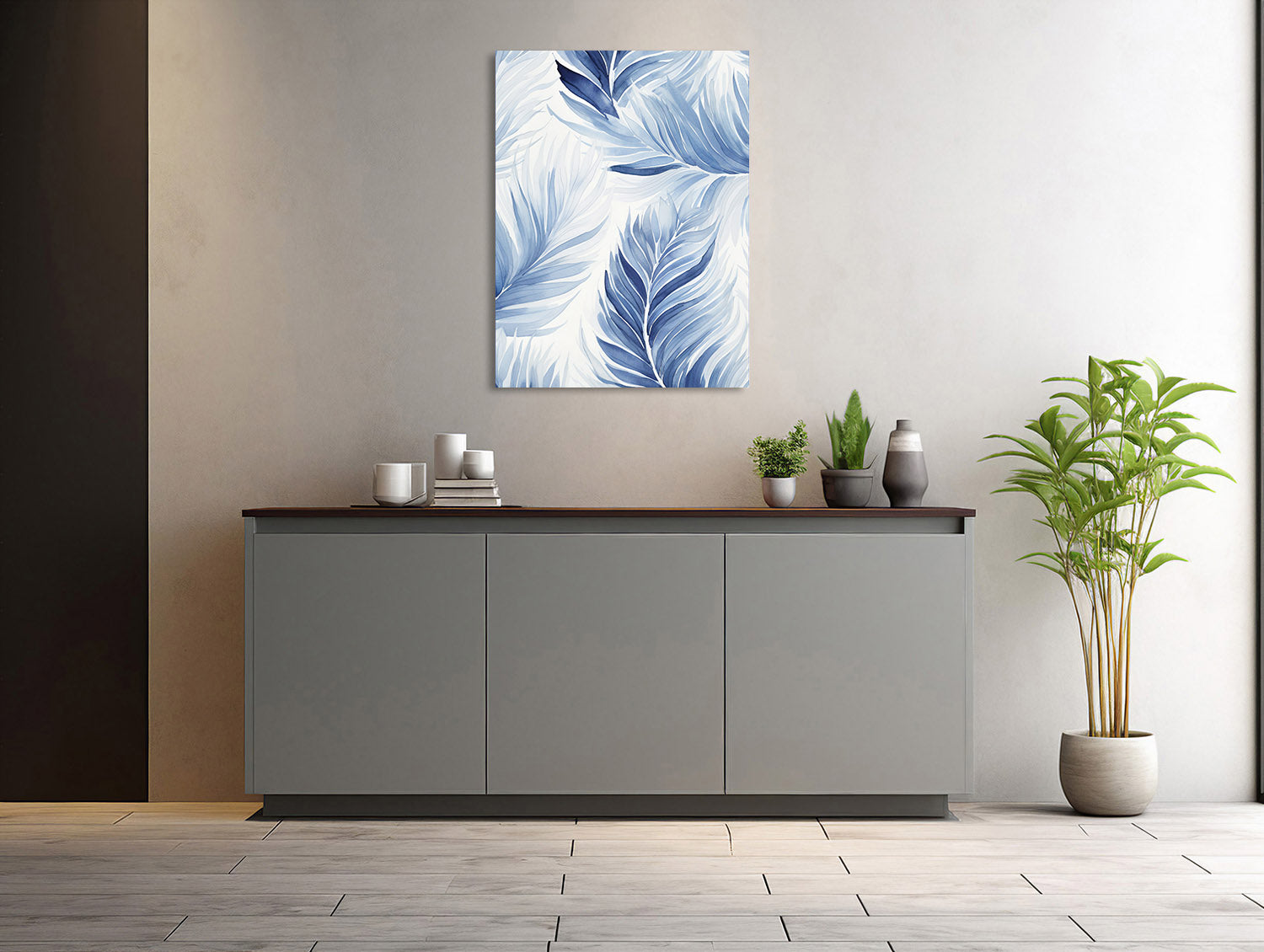 Aquarell Blauen Federn