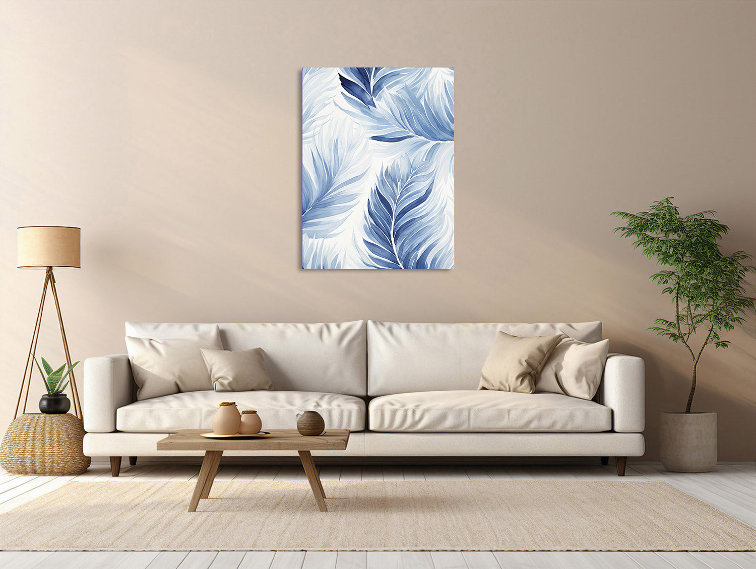 Aquarell Blauen Federn