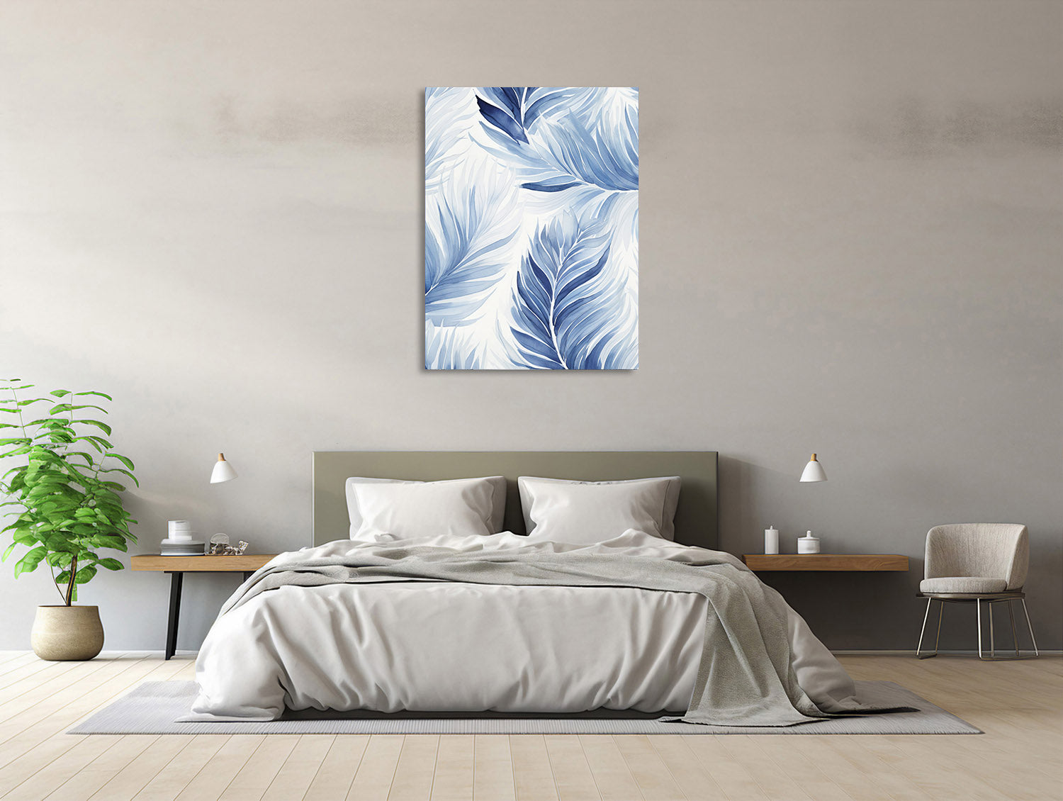 Aquarell Blauen Federn