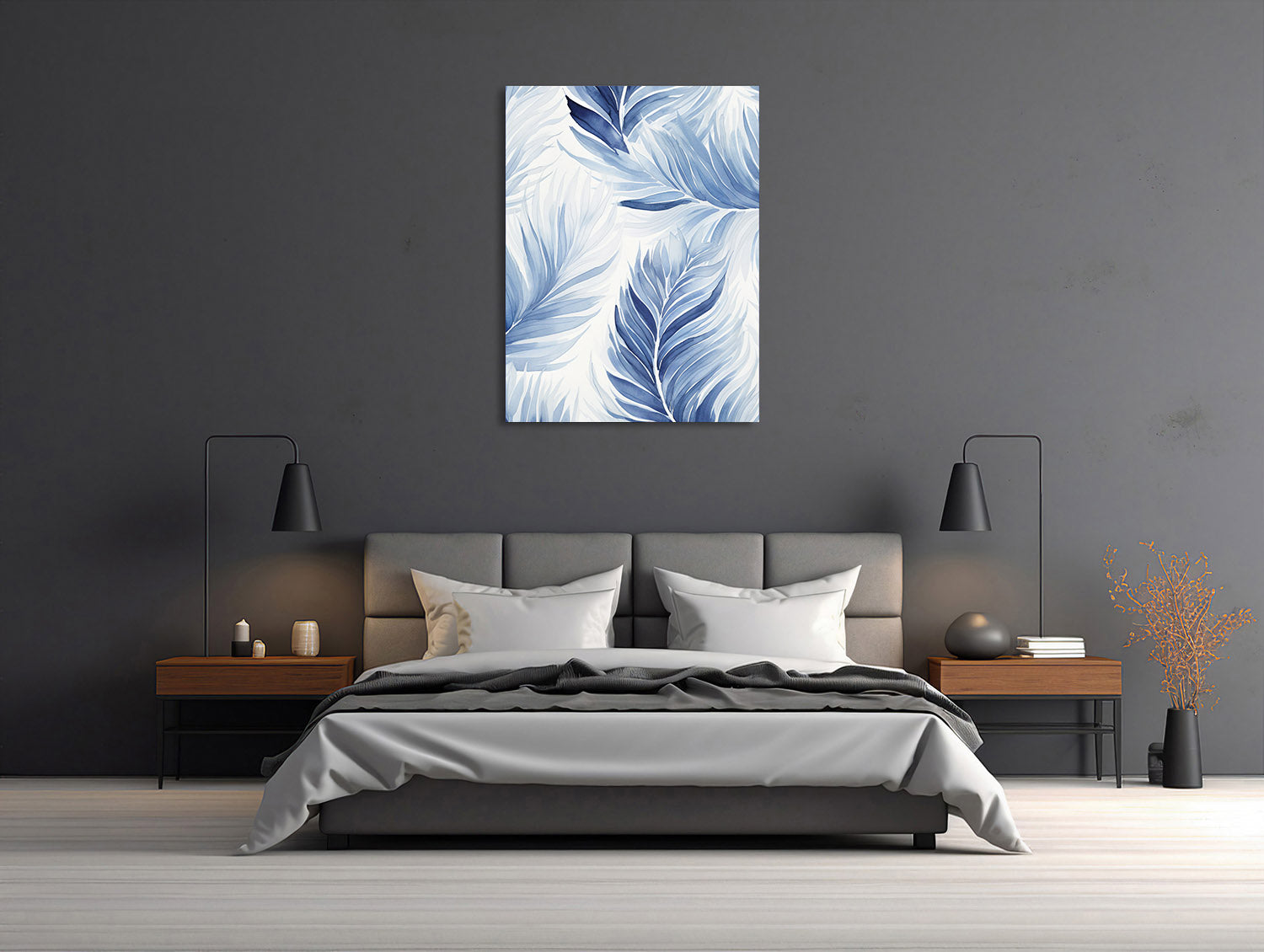 Aquarell Blauen Federn