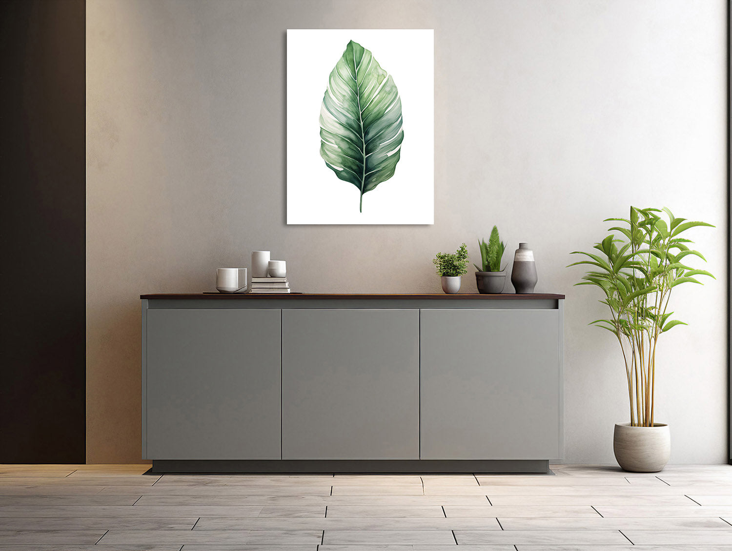 Tropisches Blatt in Aquarell