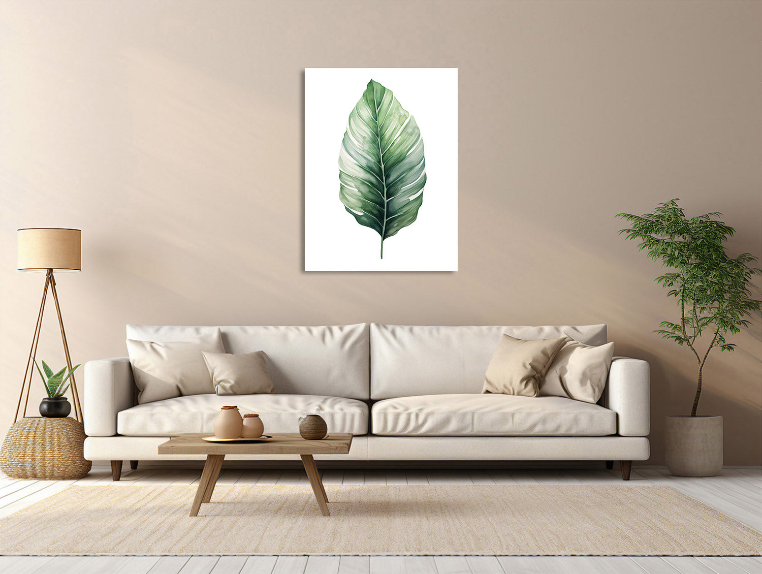 Tropisches Blatt in Aquarell
