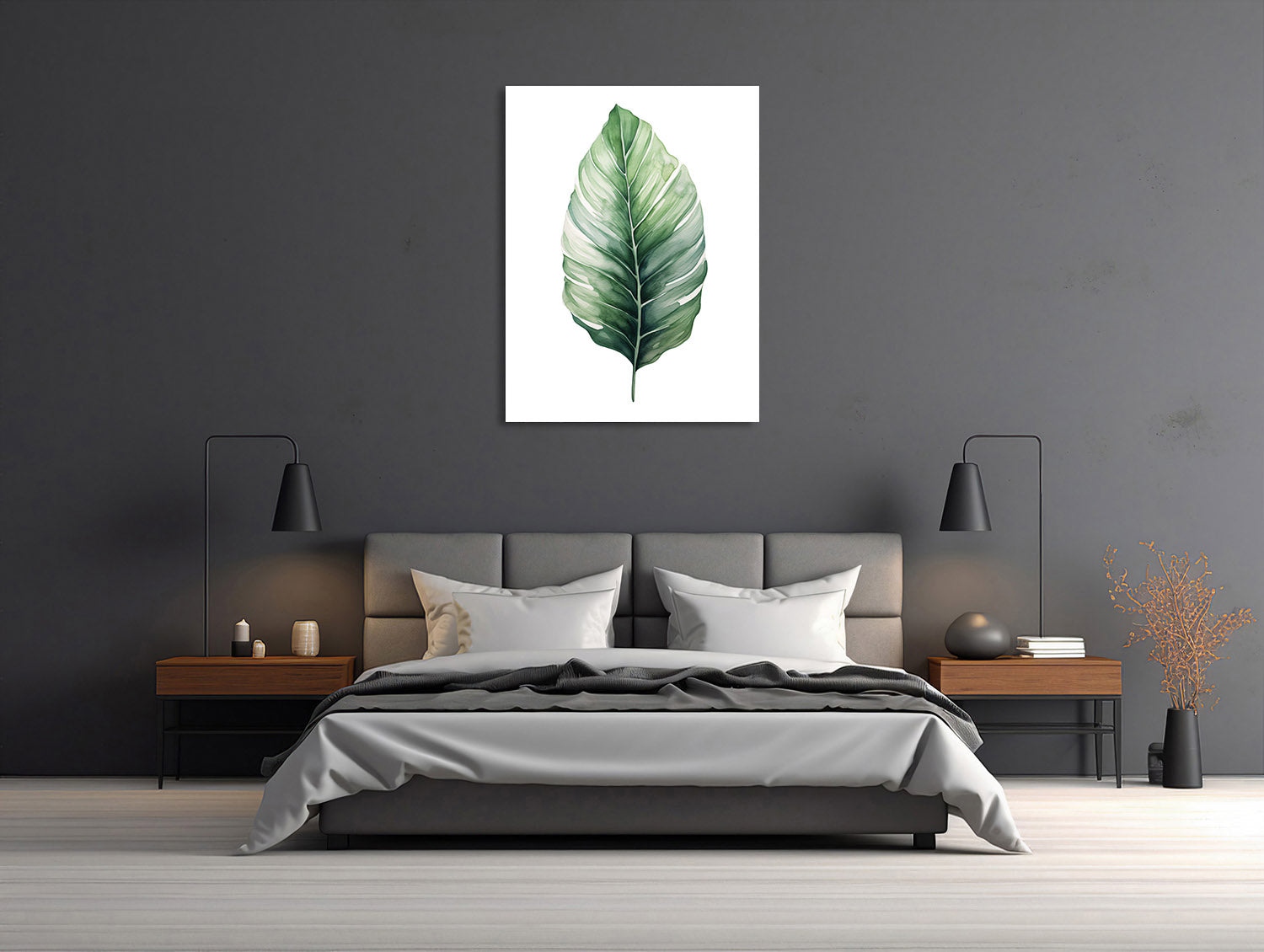 Tropisches Blatt in Aquarell