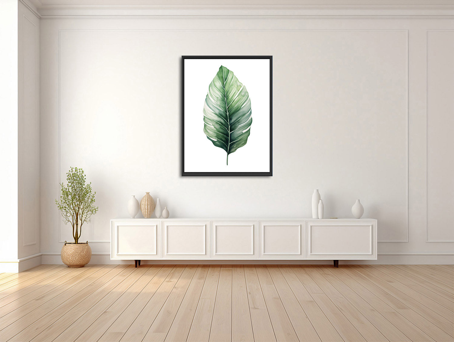 Tropisches Blatt in Aquarell