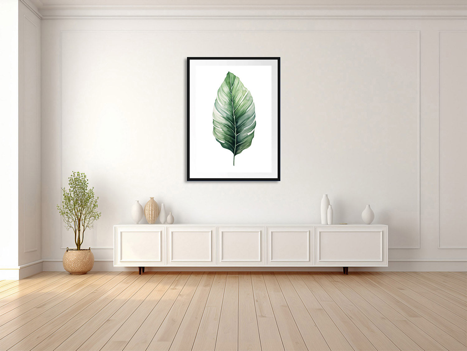 Tropisches Blatt in Aquarell