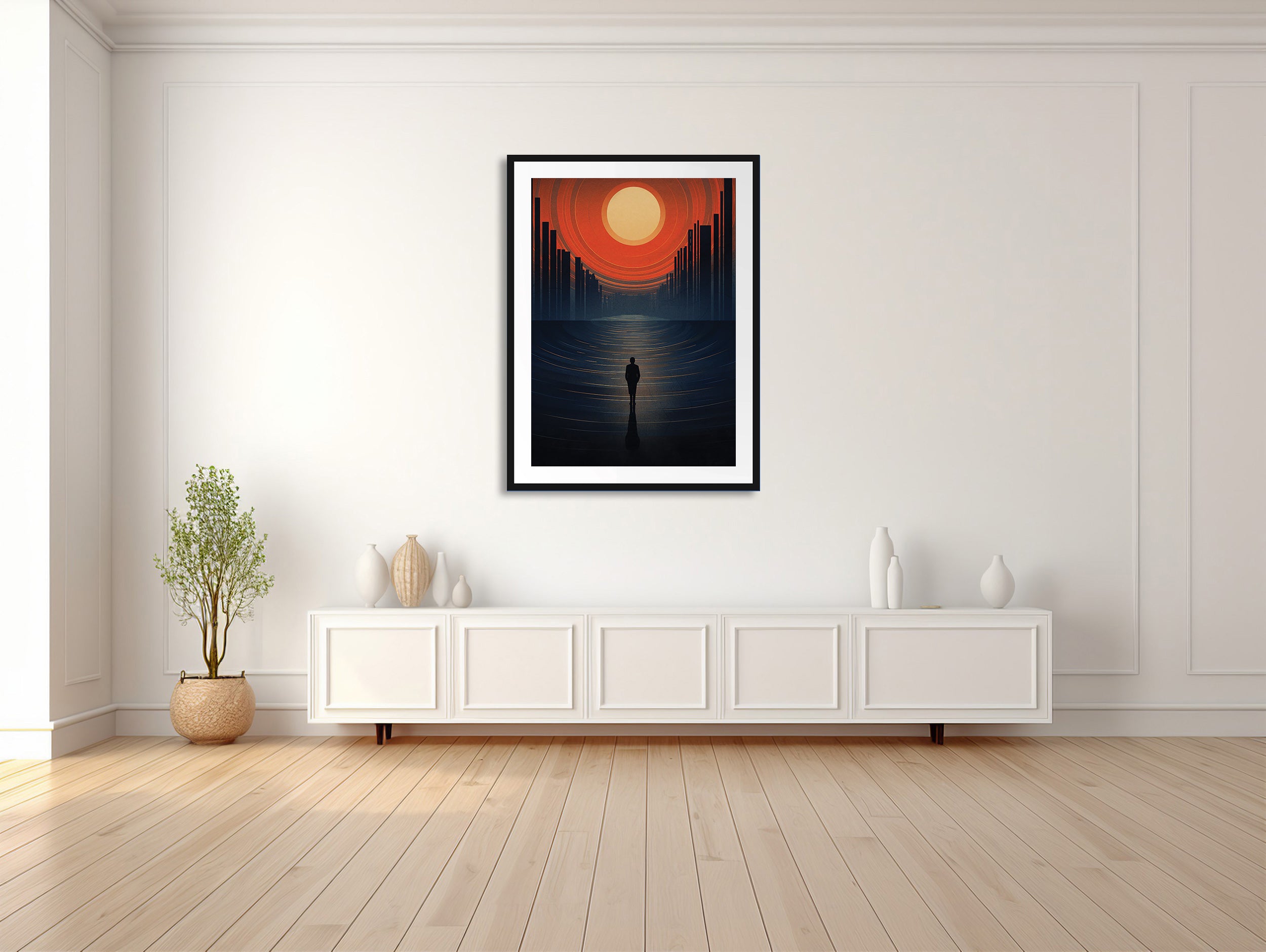 Sonnenuntergangs-Silhouette