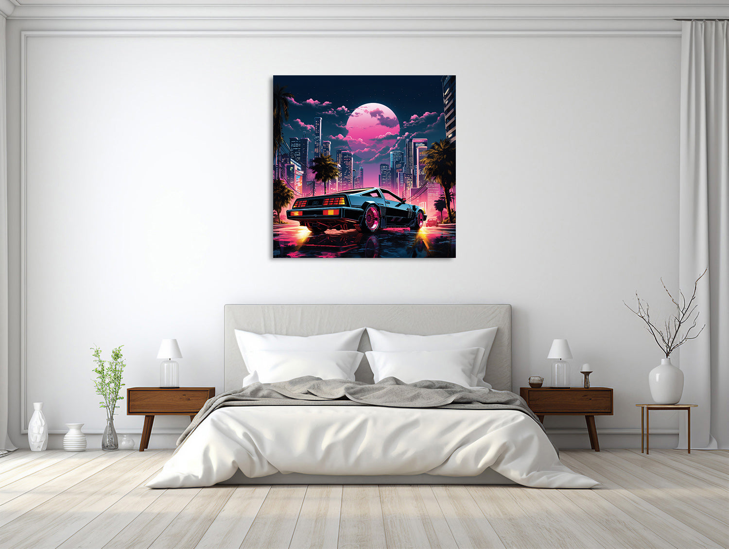 Städtische Synthwave-Nacht