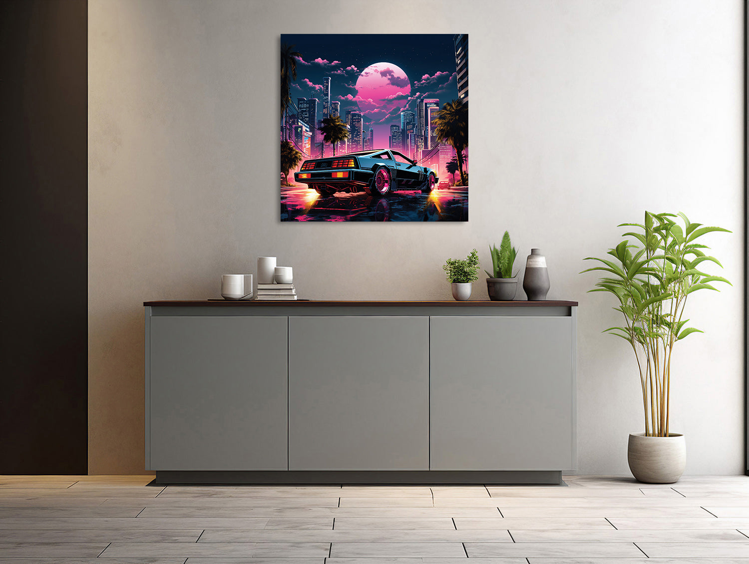 Städtische Synthwave-Nacht