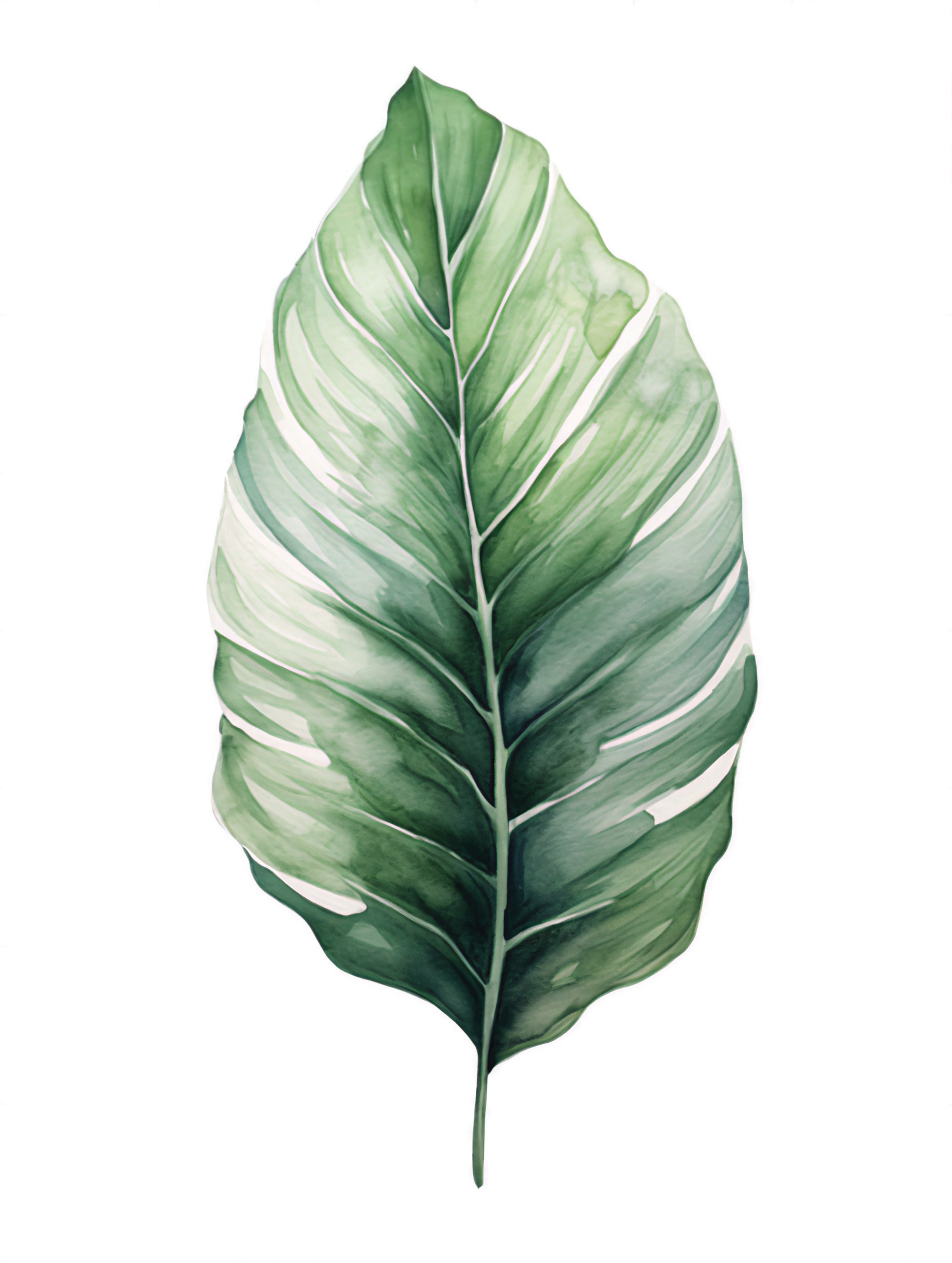 Tropisches Blatt in Aquarell