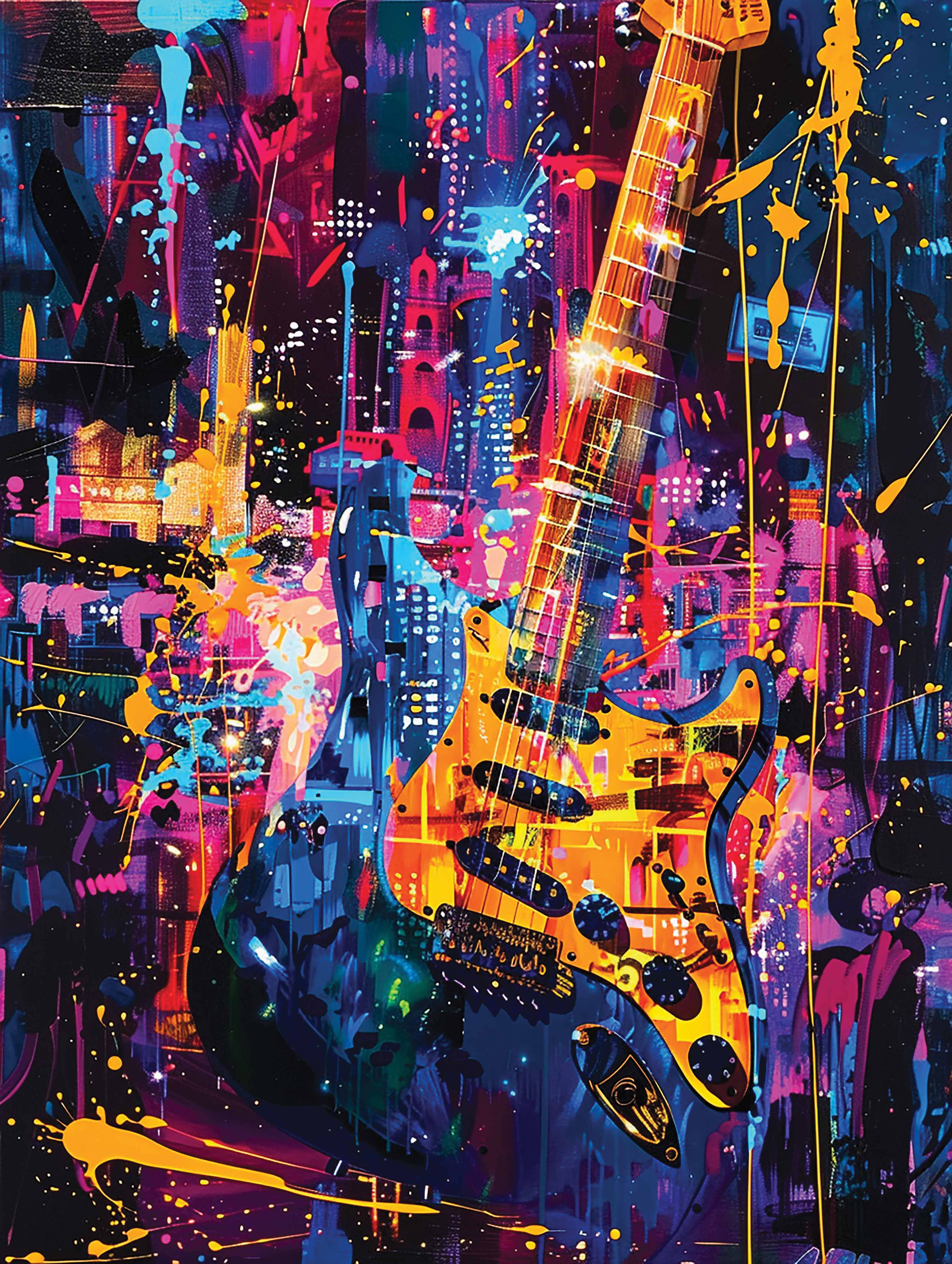 Neon-Gitarren-Sinfonie