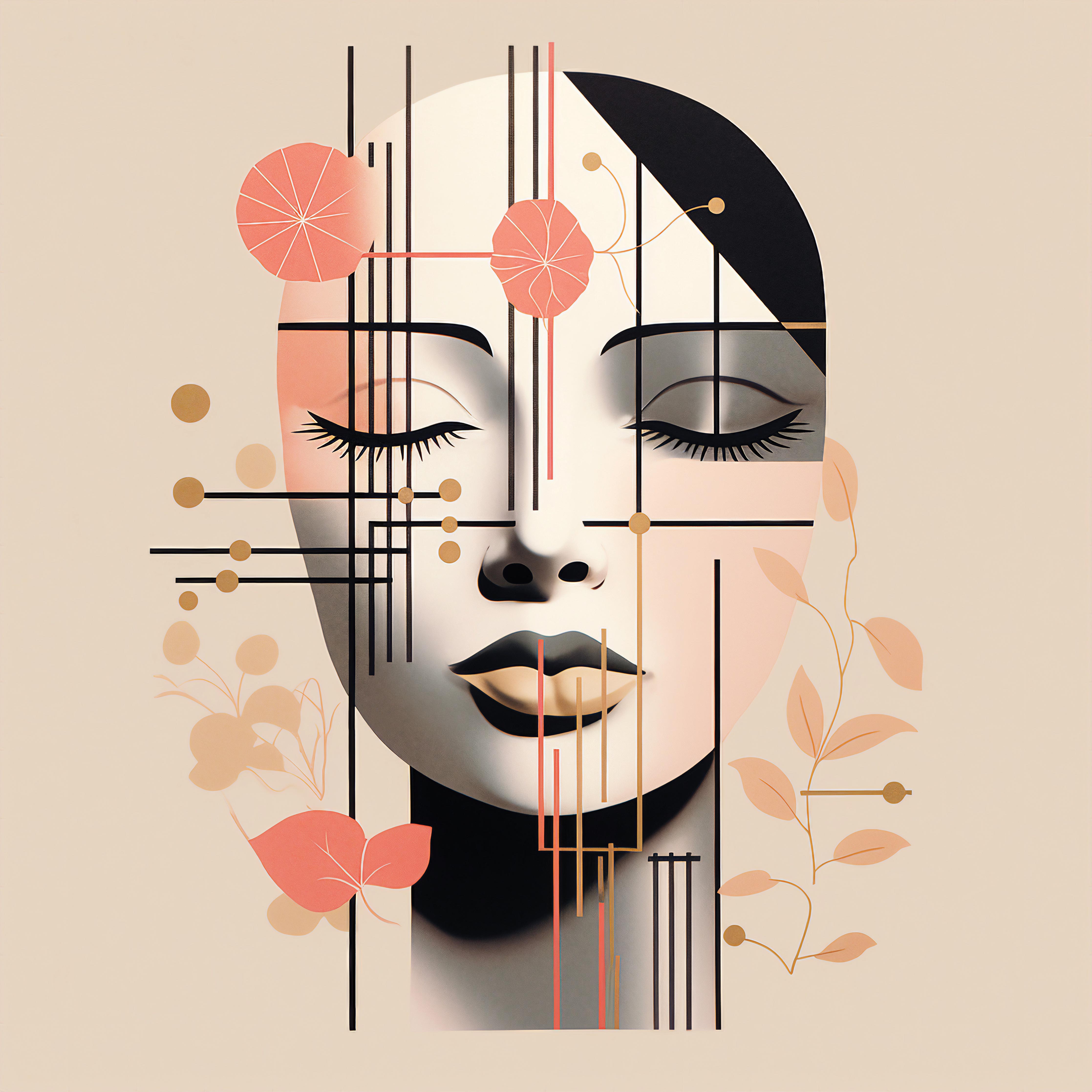Geometrische Gesichtsillustration