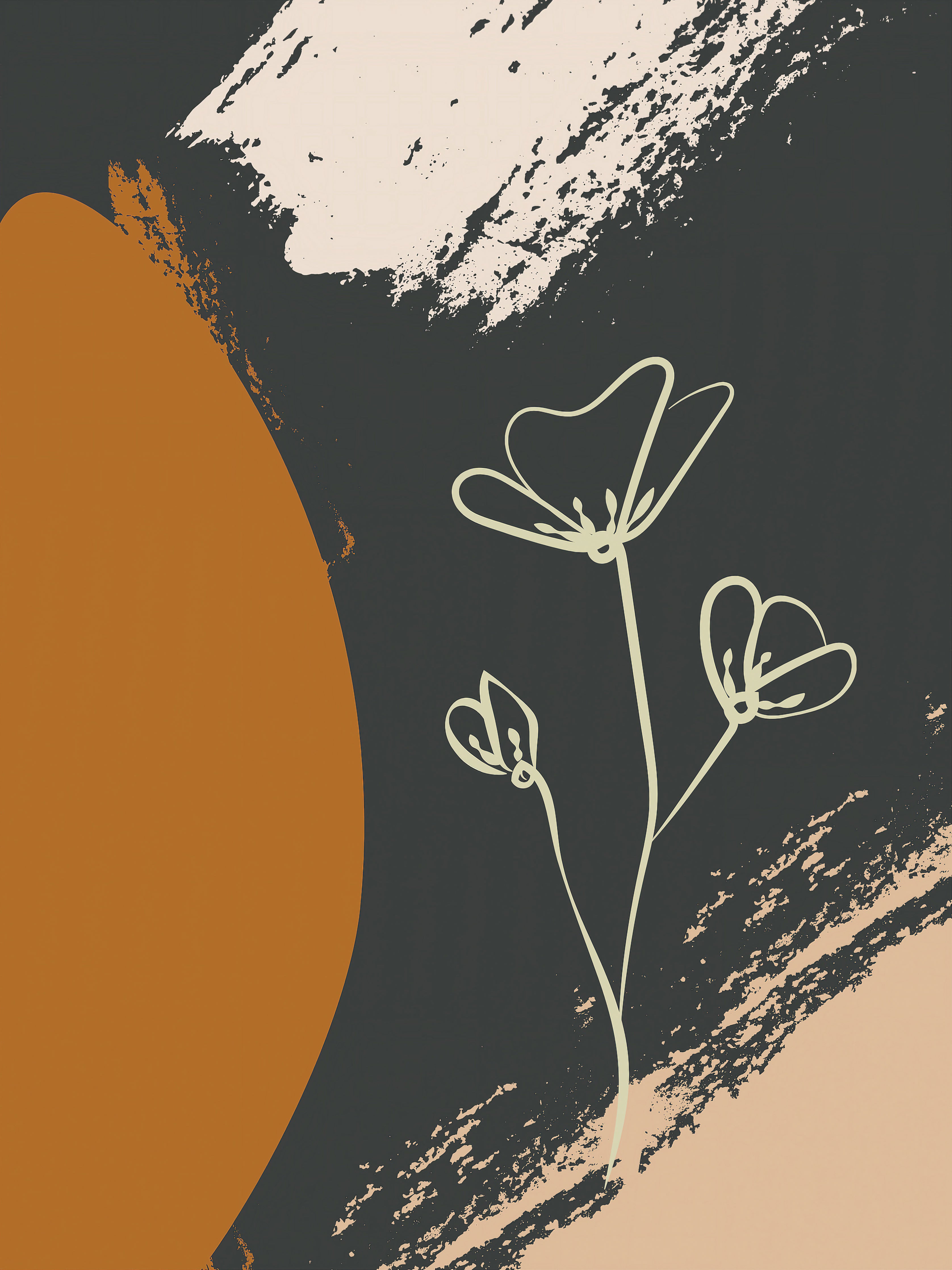 Stilistische Sonnenuntergangsflora