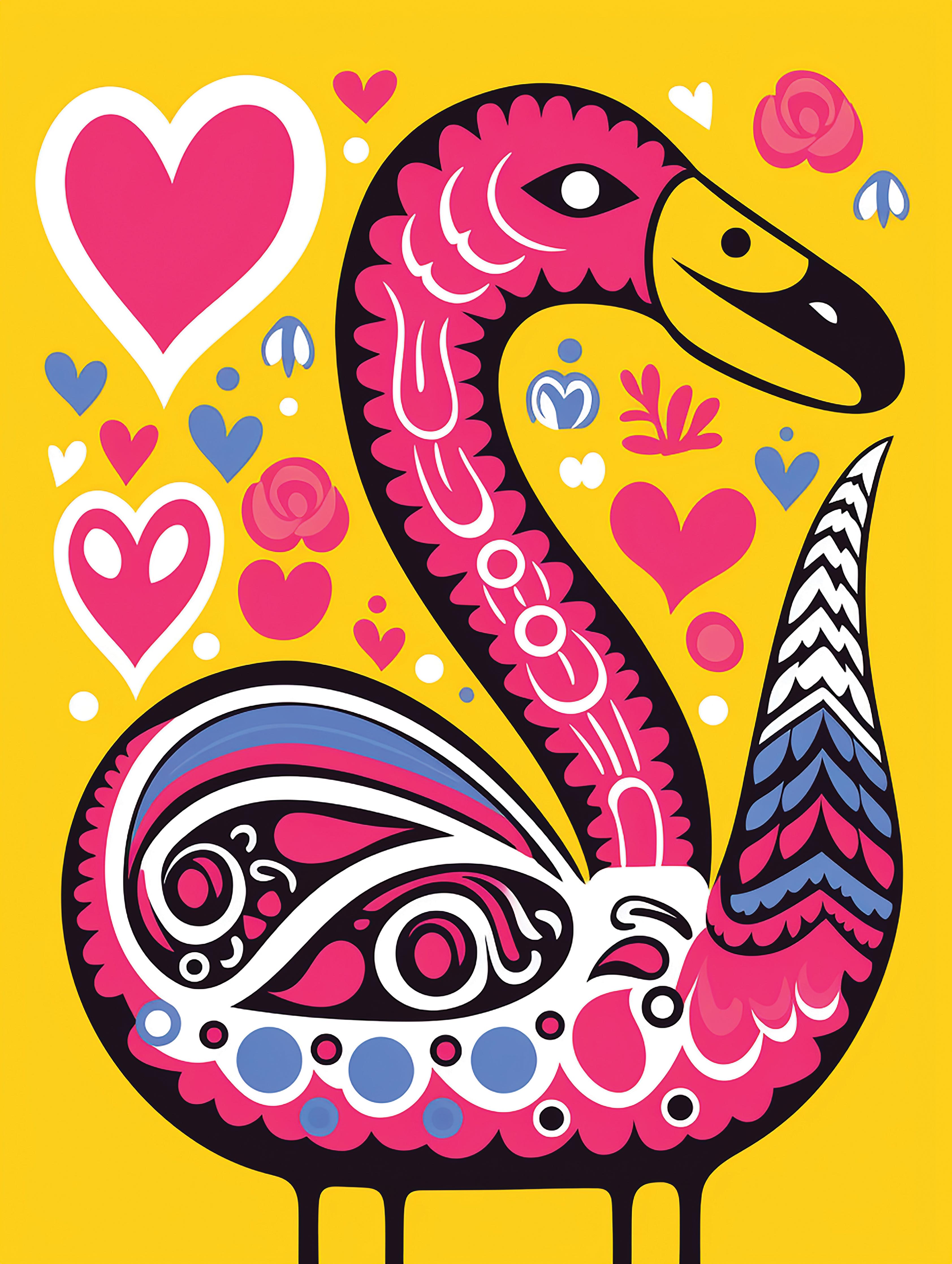 Gemusterter Flamingo