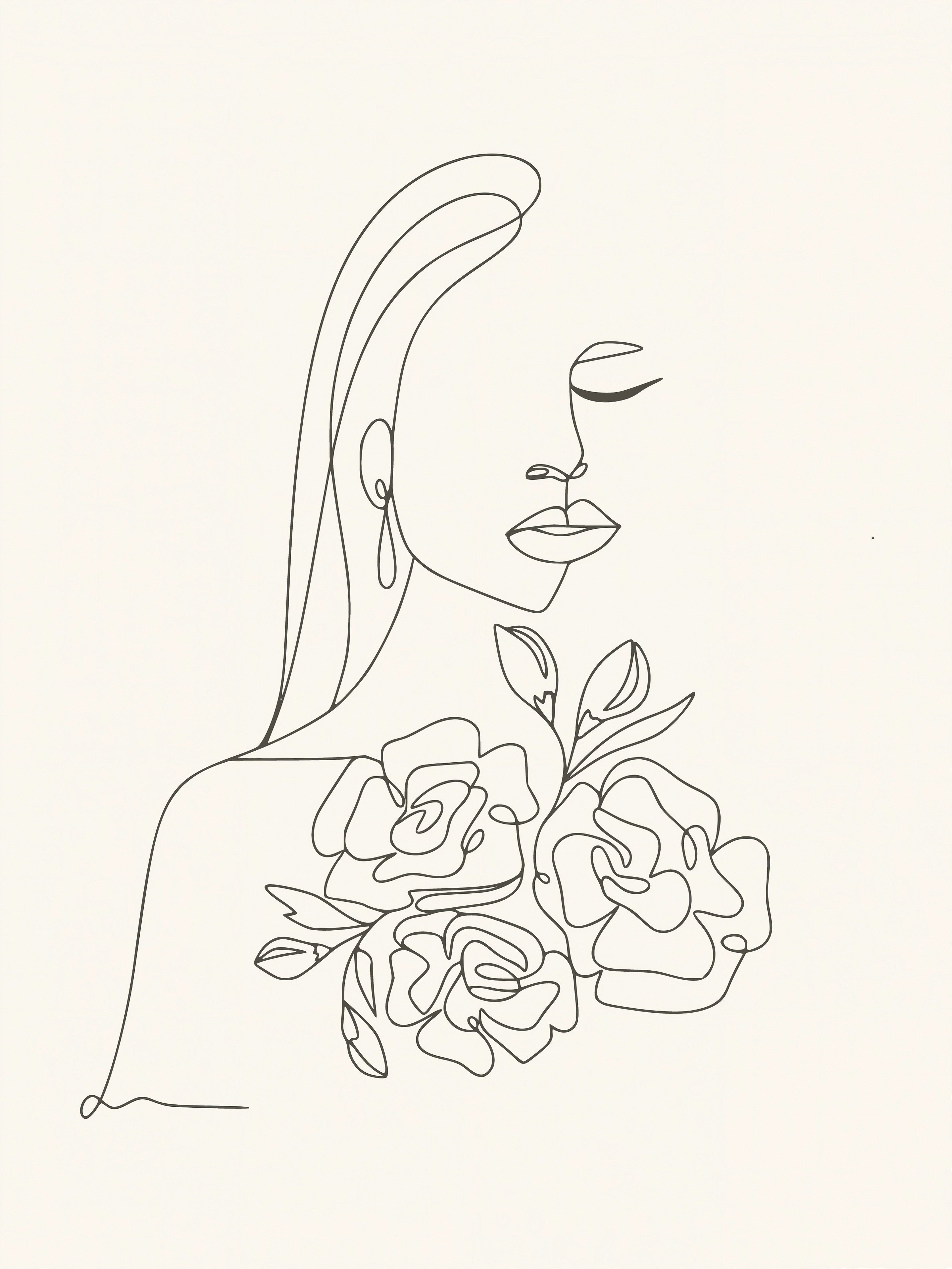 Eleganz in Einlinienkunst