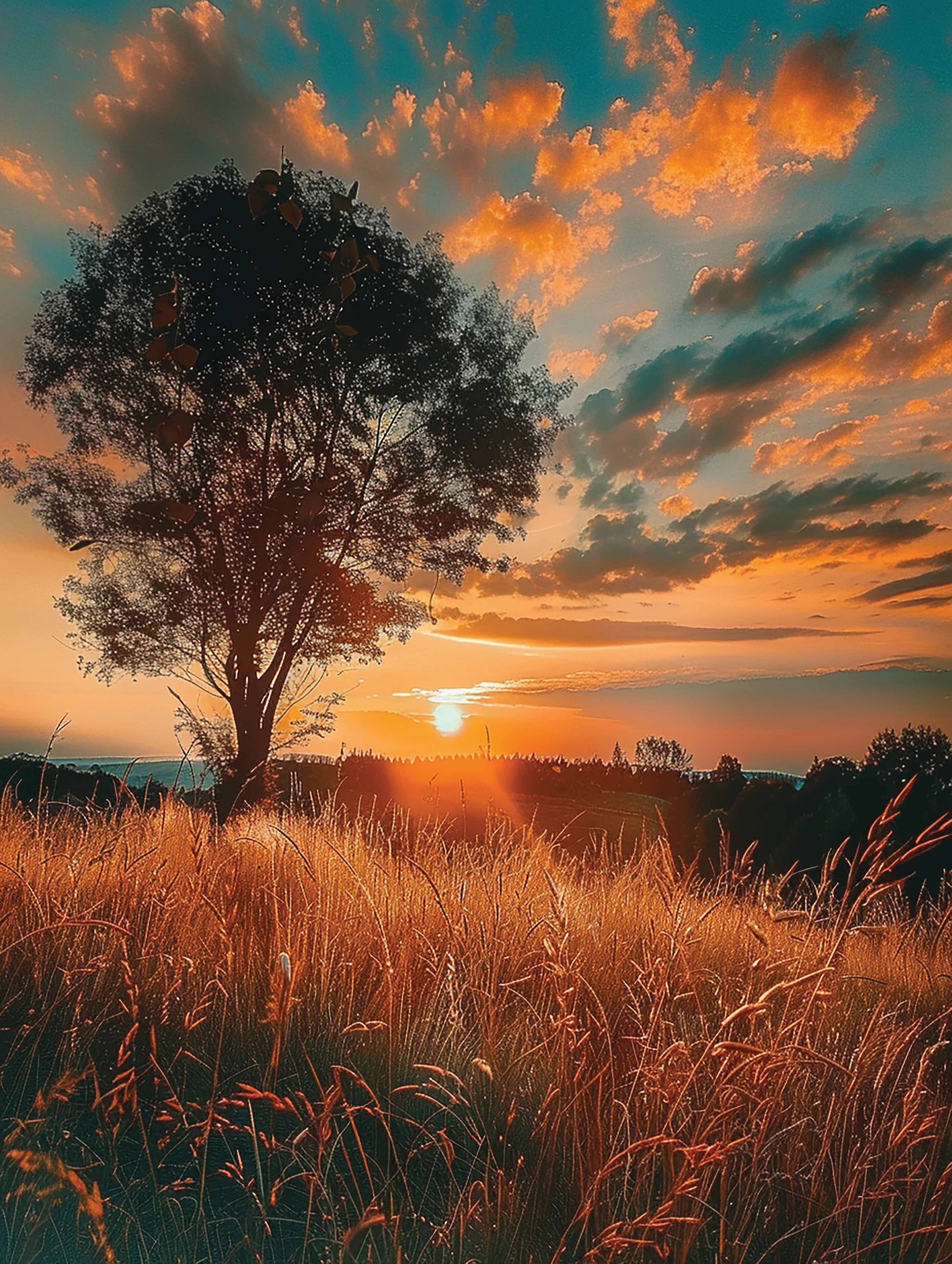 Sonnenuntergang über der Landschaft