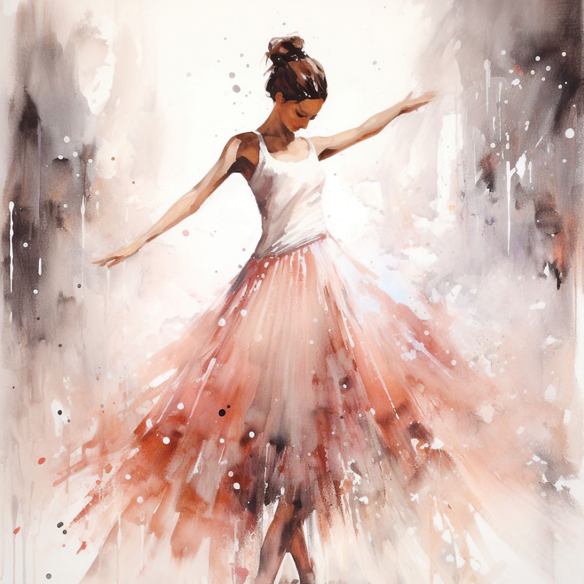 Aquarelltanz Ballerina