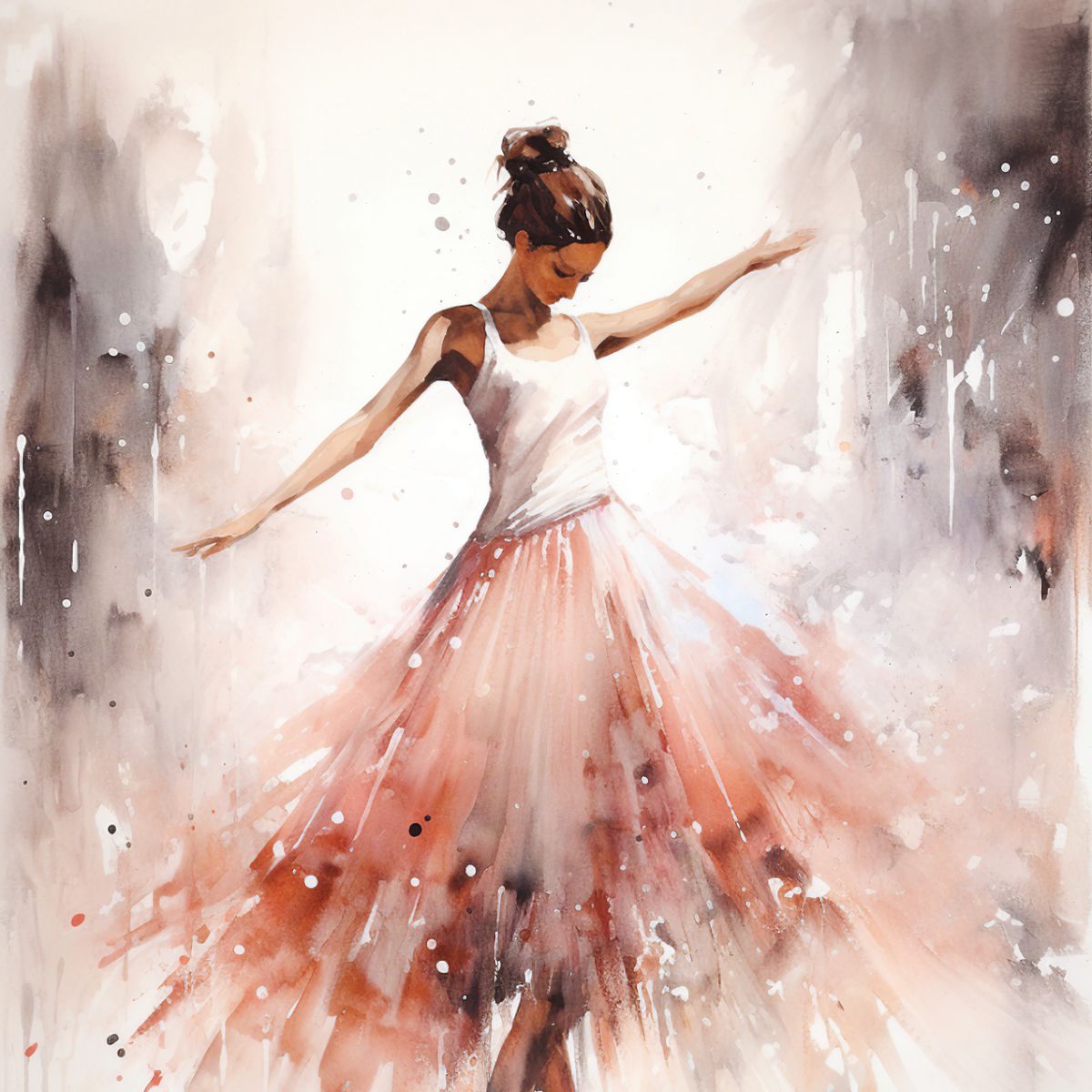 Aquarelltanz Ballerina